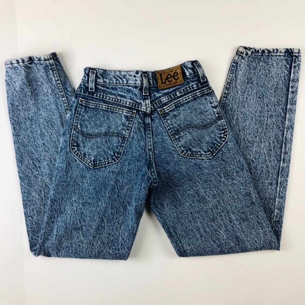 High Waisted Lee Acid Wash Mom Jeans